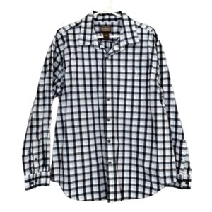 CE Schmidt Workwear Cotton Plaid Blue White Long Sleeved Men's Shirt Size XL